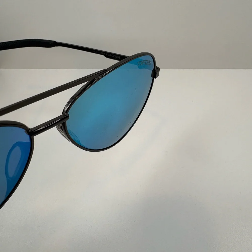 TIFOSI SUNGLASSES AVIATOR BLUE REFLECTIVE MENS SUNGLASSES - Picture 9 of 10
